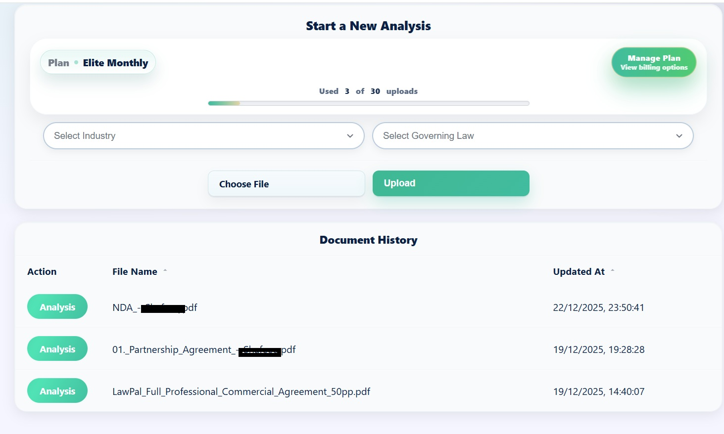 LawPal Risk Register screenshot